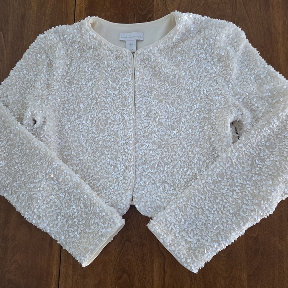 House of Harlow 1960 Cream Sequined Cardigan Size S NWOT - Picture 2 of 13